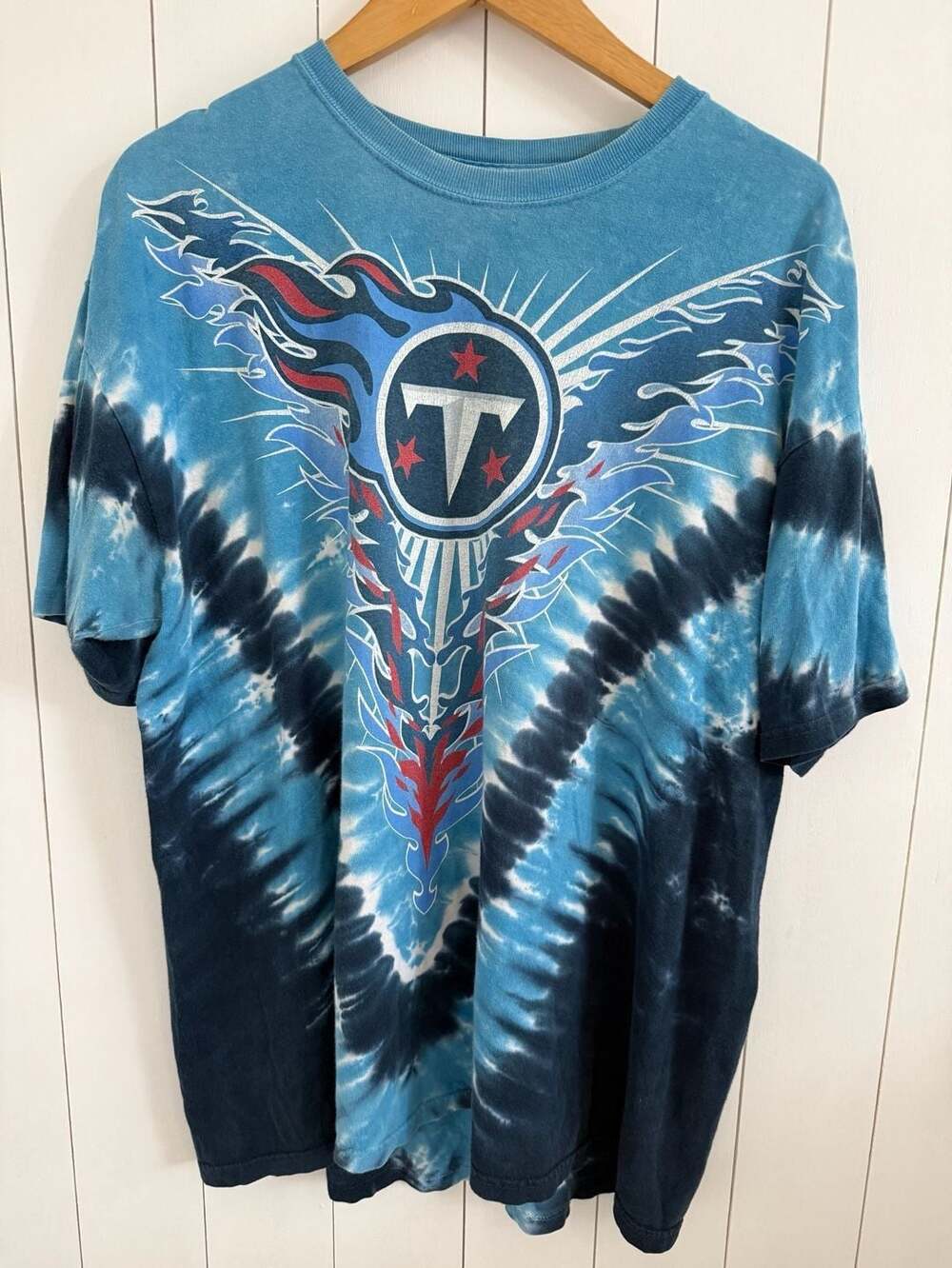 Vintage Majestic NFL Tennessee Titans Tie-Dye Graphic T-Shirt XL